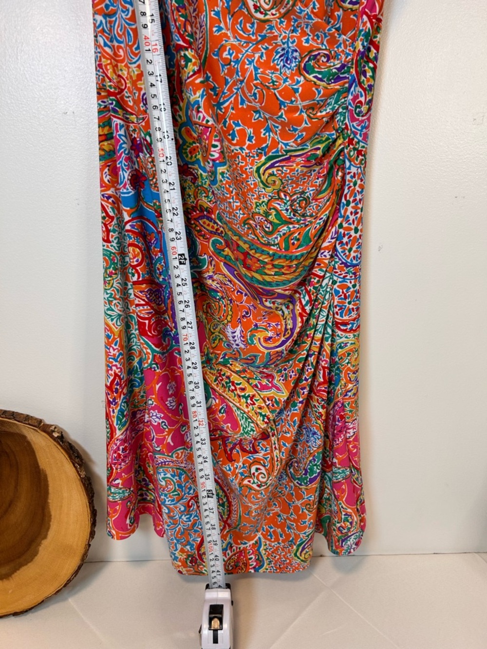 Lauren Ralph Lauren Pink Orange Paisley Midi Dress - Picture 7 of 8